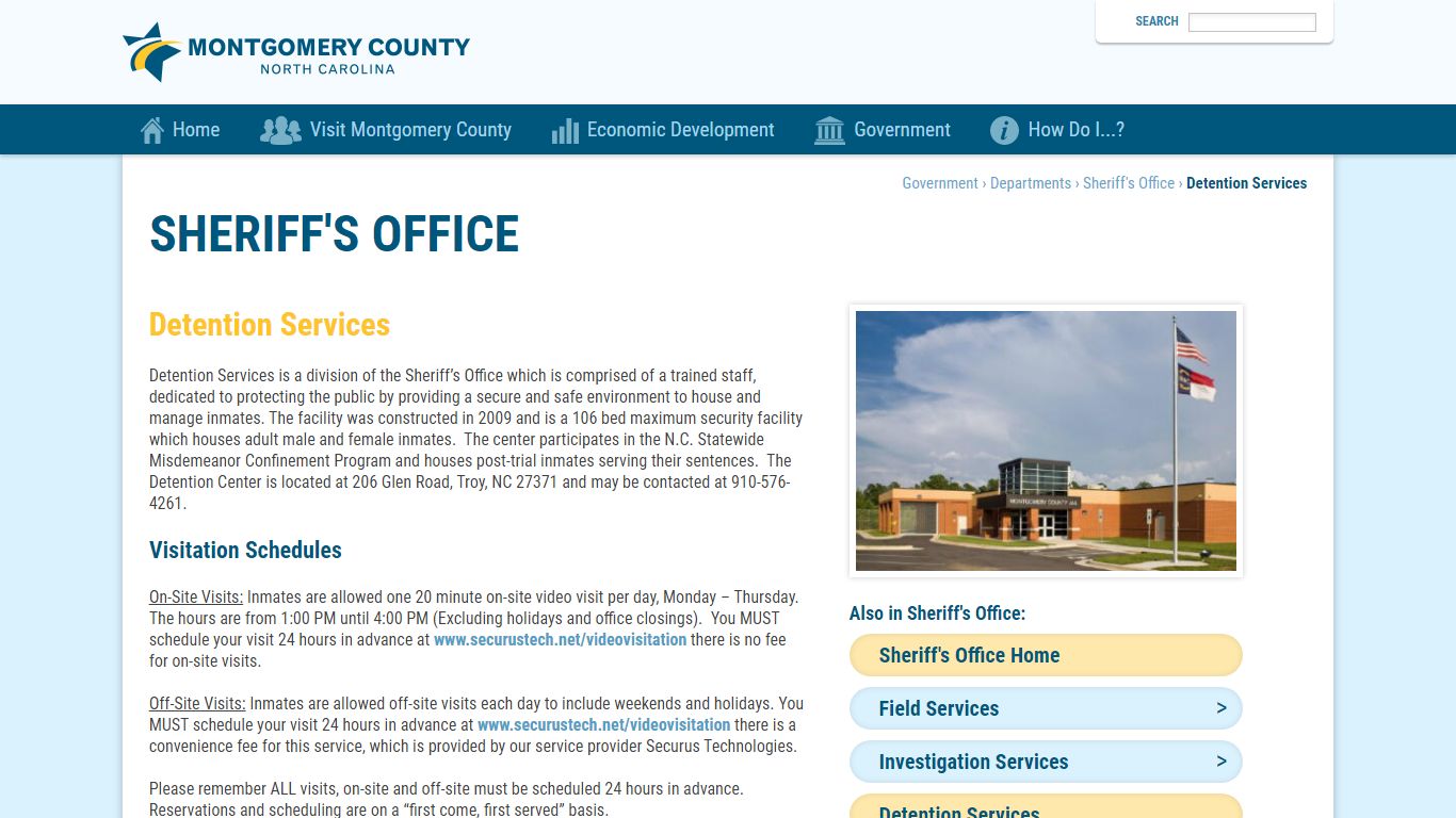 Detention Services - Montgomery County