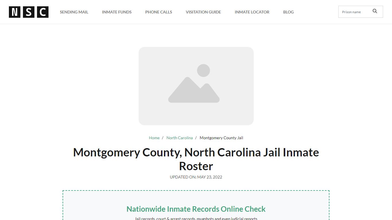 Montgomery County, North Carolina Jail Inmate Roster